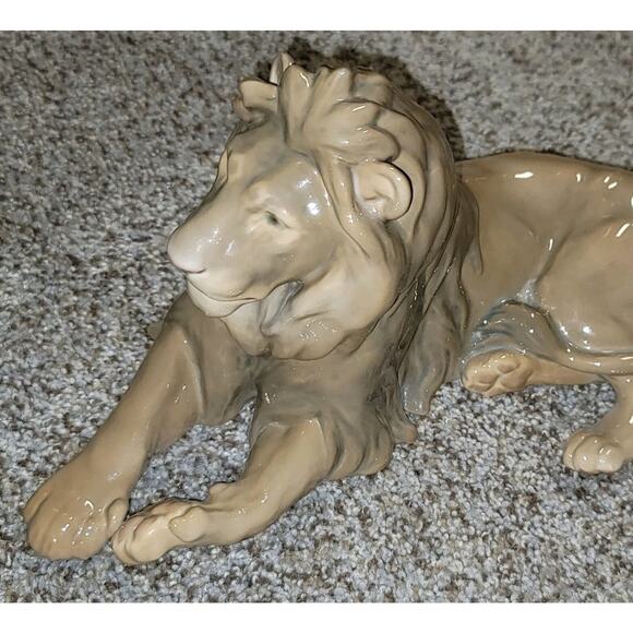 VTG Lev Bing & Grondahl B & G Porcelain Figurine Lying Lion Handpainted Denmark - Picture 5 of 11